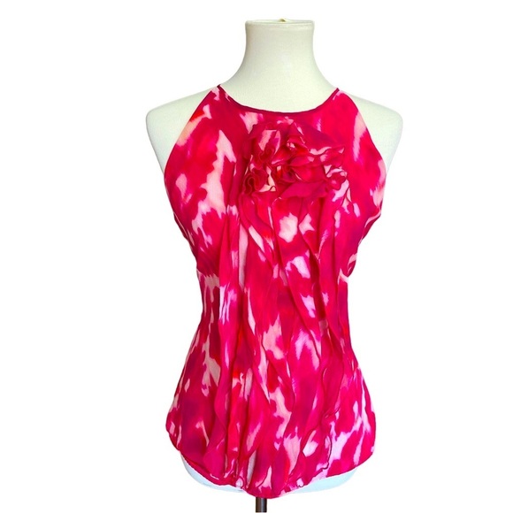 Ann Taylor Pink Silk Abstract Blouse - Picture 6 of 9